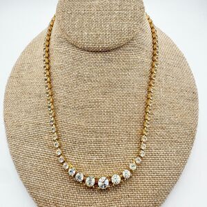Vintage Monet Rhinestone Necklace Collar Statement Timeless Retro Glamour Formal